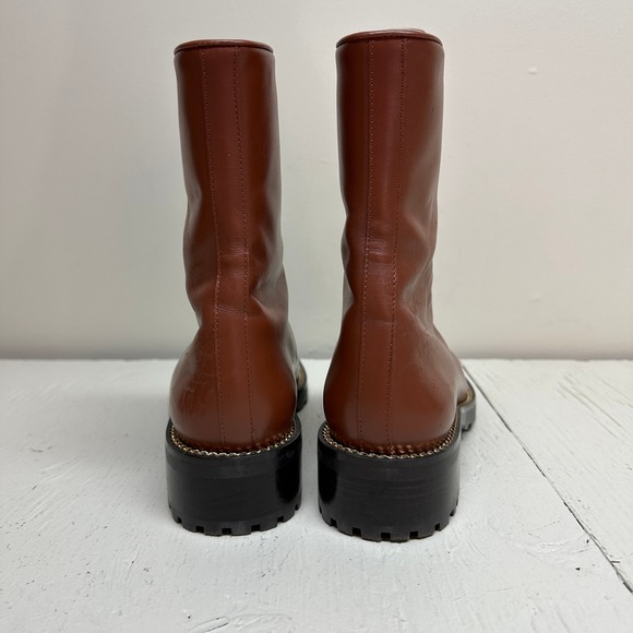 STUART WEITZMAN Kolbie Brown Leather Lace Up Combat Ankle Boots Size 7.5B - Picture 7 of 10